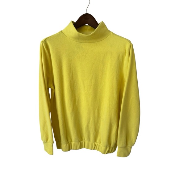 Dudley Stephens Tops - Dudley Stephens Yellow Terry Cloth Mock Neck Sweatshirt Size Small